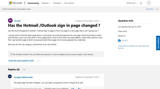 Has the Hotmail /Outlook sign in page changed ? - Microsoft Community