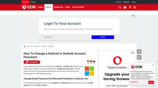 How To Change a Hotmail or Outlook Account Password - Ccm.net