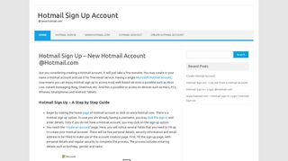 Hotmail Sign Up - Create A New Hotmail Account @Hotmail.com