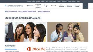 Student CIX Email Instructions | Office of Information Technology ...