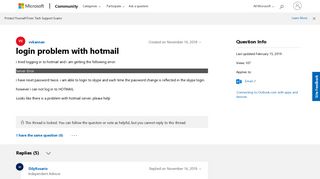 login problem with hotmail - Microsoft Community