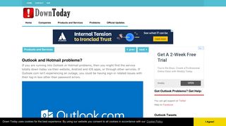 Outlook and Hotmail problems? | Down Today