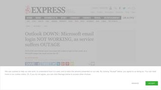 Outlook and Hotmail DOWN: Microsoft email login NOT WORKING for ...