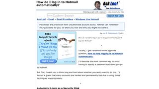 How do I log in to Hotmail automatically? - Ask Leo!