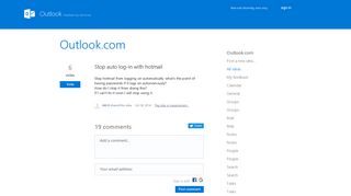 Stop auto log-in with hotmail – Got an idea? - Outlook UserVoice