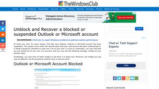 Unblock and Recover a blocked or suspended Outlook or Microsoft ...