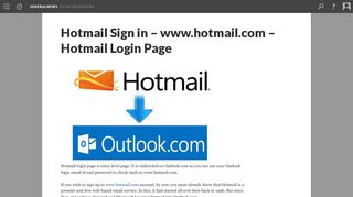 Hotmail Sign in – www.hotmail.com – Hotmail Login Page - Scalar