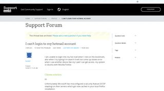 I can't login to my hotmail account | Firefox Support Forum | Mozilla ...