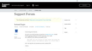 hotmail login | Firefox Support Forum | Mozilla Support