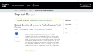 Hotmail doesn't work propery in Firefox Quantum 59.0.3 (64-bit ...