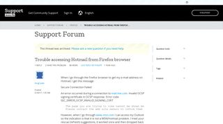 Trouble accessing Hotmail from Firefox browser - Mozilla Support