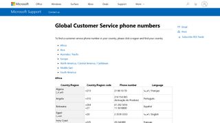 Global Customer Service phone numbers - Microsoft Support