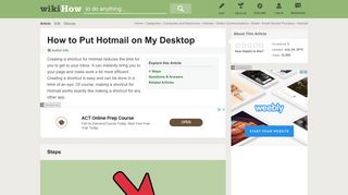How to Put Hotmail on My Desktop: 5 Steps (with Pictures)