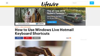 How to Use Windows Live Hotmail Keyboard Shortcuts - Lifewire