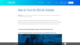 How to Turn On 2FA for Outlook | Turn It On