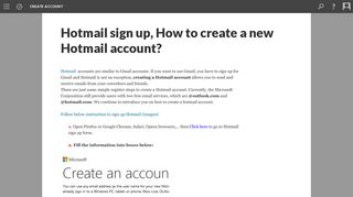Hotmail sign up, How to create a new Hotmail account?