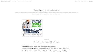 www.hotmail.com Login: Hotmail Sign in
