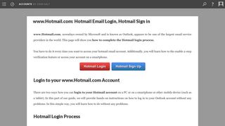 Hotmail Sign In - Hotmail Login Account - Hotmail.com Email