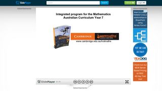 Integrated program for the Mathematics Australian Curriculum Year ...