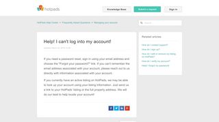 Help! I can't log into my account! – HotPads Help Center