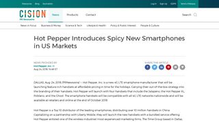 Hot Pepper Introduces Spicy New Smartphones in US Markets