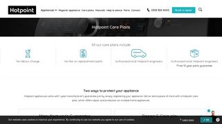 Hotpoint Service | Hotpoint Care Plans / Extended Warranty