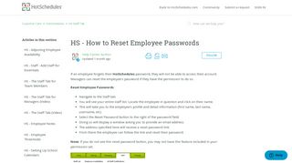 HS - How to Reset Employee Passwords – Customer Care