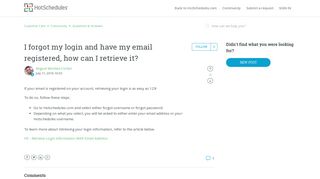 I forgot my login and have my email registered, how can I retrieve it ...