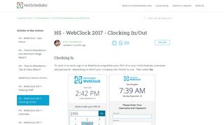 HS - WebClock 2017 - Clocking In/Out - Customer Care - HotSchedules