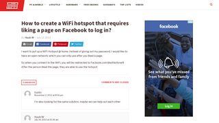 How to create a WiFi hotspot that requires liking a page on Facebook ...