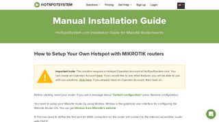 Mikrotik Hotspot Setup - HotspotSystem