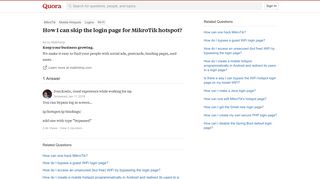 How I can skip the login page for MikroTik hotspot? - Quora
