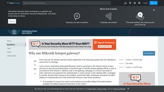 vulnerability - Why use Mikrotik hotspot gateway? - Information ...