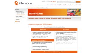 Internode :: Products :: WiFi Hotspots :: Accessing the Network