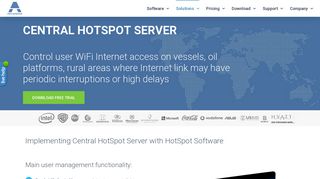 Central HotSpot Server I Create and manage user accounts remotely