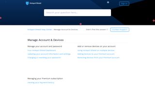 Manage Account & Devices – Hotspot Shield Help Center