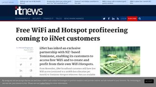 Free WiFi and Hotspot profiteering coming to iiNet customers - Telco ...