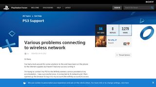 Various problems connecting to wireless network - PlayStation Forum