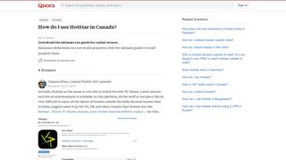 How to use HotStar in Canada - Quora
