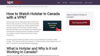 How to Watch Hotstar in Canada with a VPN? - vpnAlert