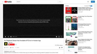 Fix Playback Stream Not Available AP Error In Hotstar App - YouTube