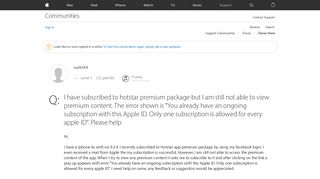 I have subscribed to hotstar premium pack… - Apple Community