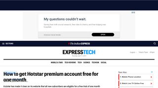 How to get Hotstar premium account free for one month | Technology ...