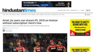 Airtel, Jio users can stream IPL 2018 on Hotstar without subscription ...