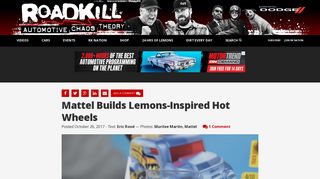 Mattel Builds Lemons-Inspired Hot Wheels - Roadkill