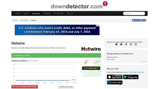 Hotwire down? Current outages and problems | Downdetector