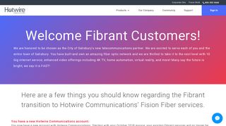 Fibrant Customer - Salisbury Fision - Hotwire Communications