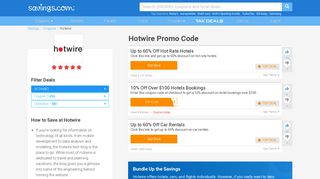 10% Off Hotwire Coupons, Promo Codes & Deals 2019 - Savings.com