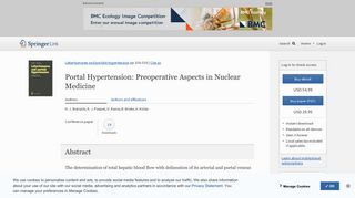 Portal Hypertension: Preoperative Aspects in Nuclear Medicine ...