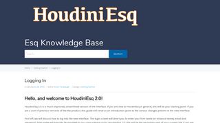 Logging In - HoudiniEsq Support 2.0